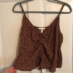 Cheetah print scrunch tank